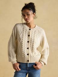 Warm Knitted Cardigan - Cream