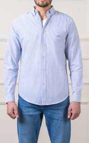 Casual Button-Down Shirt - Light Blue