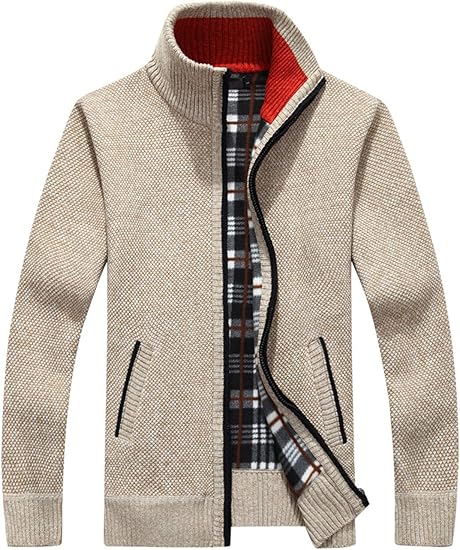 Men's Casual Full Zip Thick Knitted Sweaters Jacket